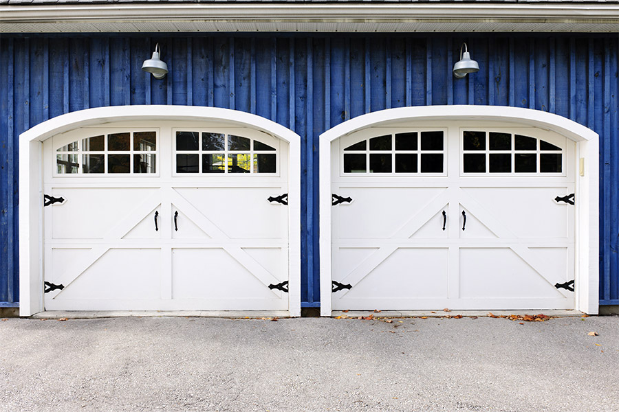 two garage doors with windows wellington co